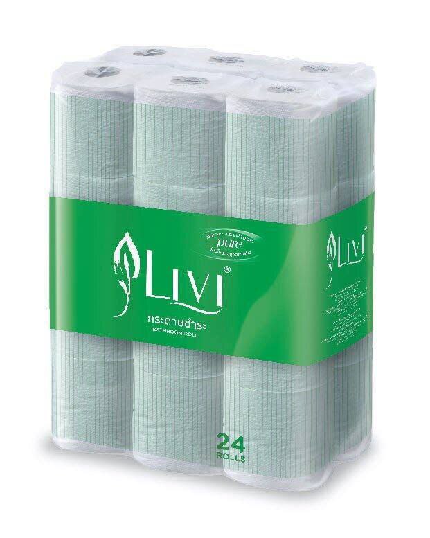 (ยกลัง) Livi กระดาษชำระม้วนเล็ก 17 เมตร หนา 2 ชั้น ผลิตจากเยื่อกระดาษบริสุทธิ์ 100% *144ม้วน
