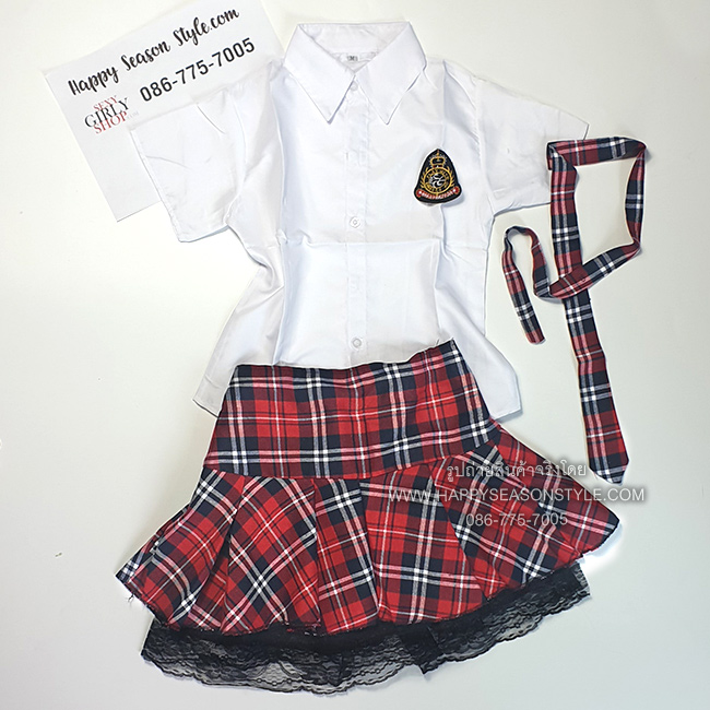 ชุดนักเรียน ชุดนักเรียนนานาชาติ ชุดนักเรียนอินเตอร์ ชุดนักเรียนไฮสคูล พร้อมไทด์ มีให้เลือกหลายสี
