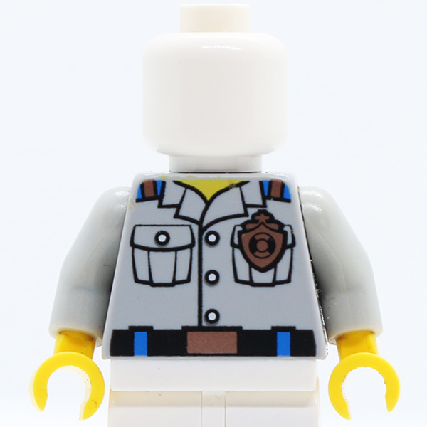 Coast Guard, Shirt with Pockets and Copper Coast Guard Logo Badge and Belt Pattern / Light Bluish Gray Arms / Yellow Hands