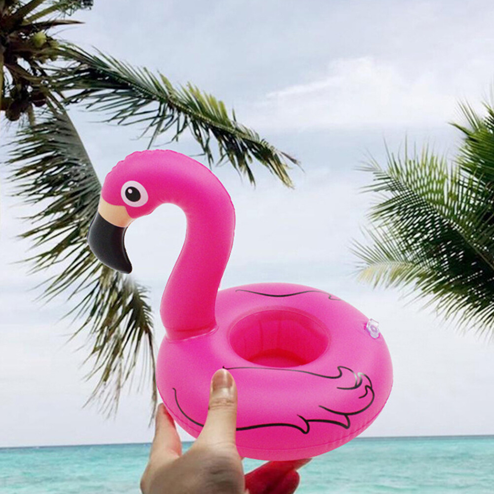 ที่วางแก้วเป่าลม ฟลามิงโก้ สีชมพู ขนาดใหญ่ Inflatable Giant Flamingo Cup Holder