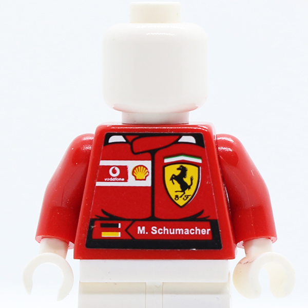 Racers Ferrari front, Vodafone back (Stickers) with M. Schumacher Name Pattern / Red Arms / White Hands