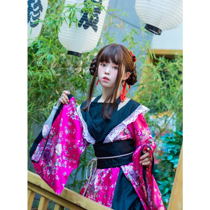 ชุดกิโมโน เปิดไหล่สกีนลายดอก🏍️💨 ส่งไว จากไทย
