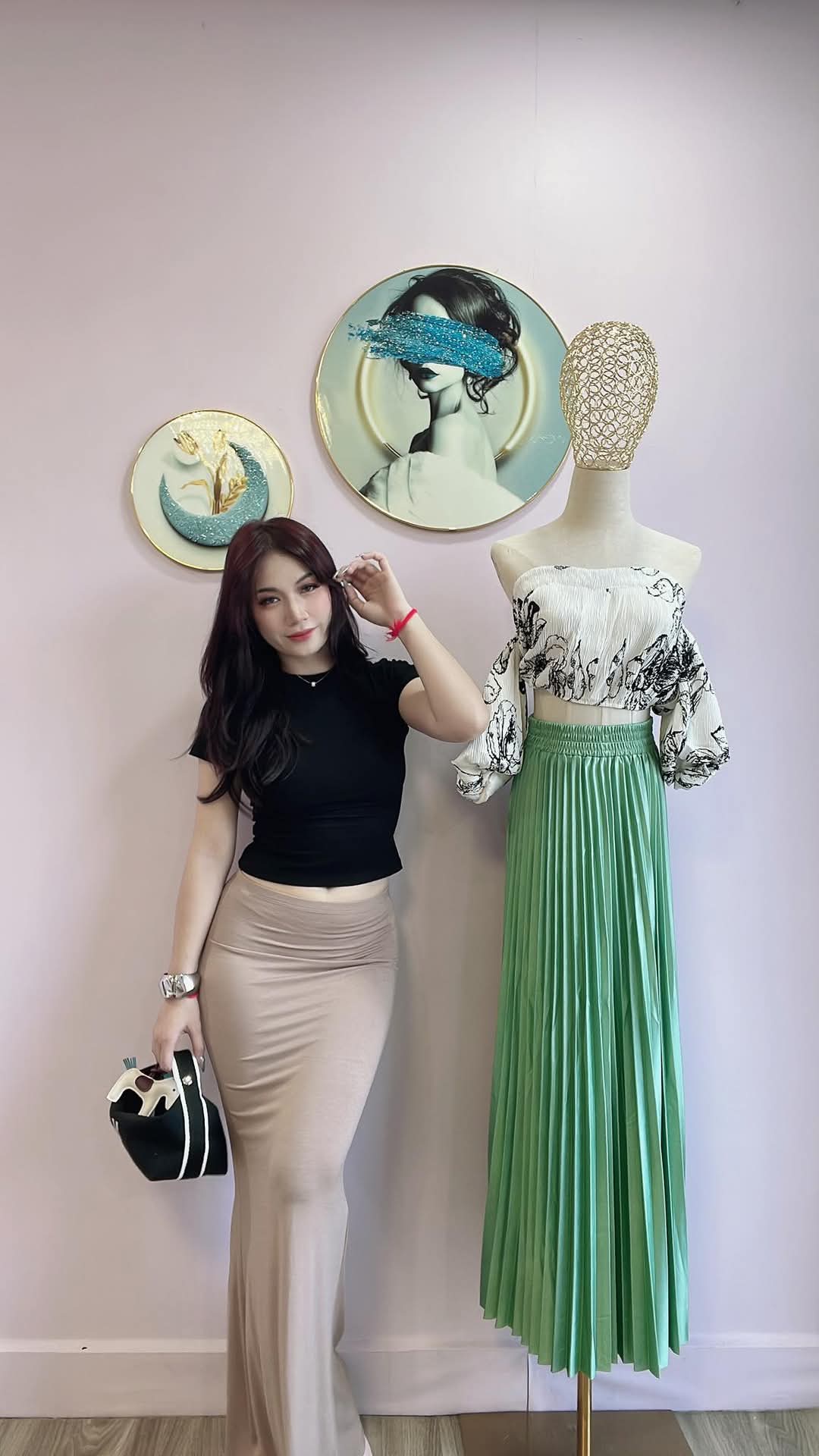 กระโปรงหางปลา mermaid ใส่แล้วผอม เก็บเอวมากๆ ผ้านุ่มลื่นการันตึ