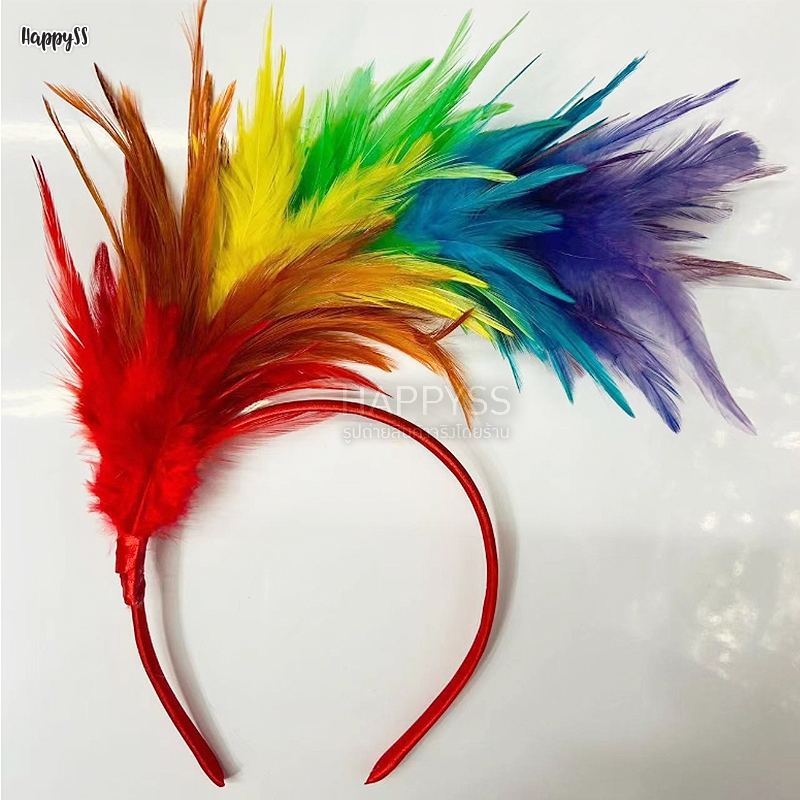 ที่คาดผม ขนนก ที่คาดผมสีรุ้ง หลากสี🏍️💨ส่งไวจาก กทม.