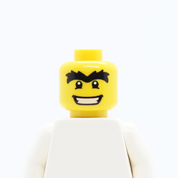 CS01 Male Black Eyes with White Pupils, Unibrow and Wide Mouth Pattern