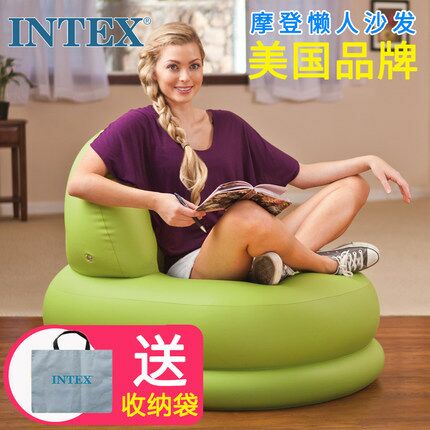 INTEX เก้าอี้เป่าลม (สีขาว/สีเขียว) Inflatable Intex Chair (White/Green)