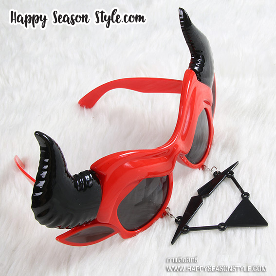 อุปกรณ์แฟนซี หน้ากาก - แว่นแฟนซี แว่นเดวิลสีแดง