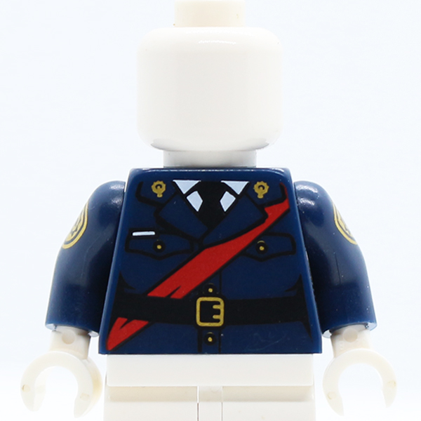 CSBM Police Jacket Dress with Black Tie, Red Sash, Black Belt with Gold Buckle Pattern