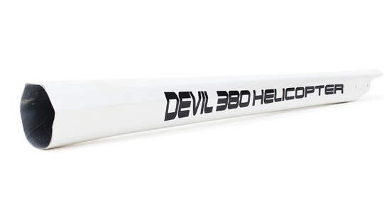 D380CPT-WHA # Devil 380 FAST Carbon Fiber Tail Boom White with Logo 1200.-