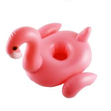 ที่วางแก้วเป่าลม นกฟลามิงโก้คองุ้ม ขนาดใหญ่ Inflatable New Big Flamingo Cup Holder