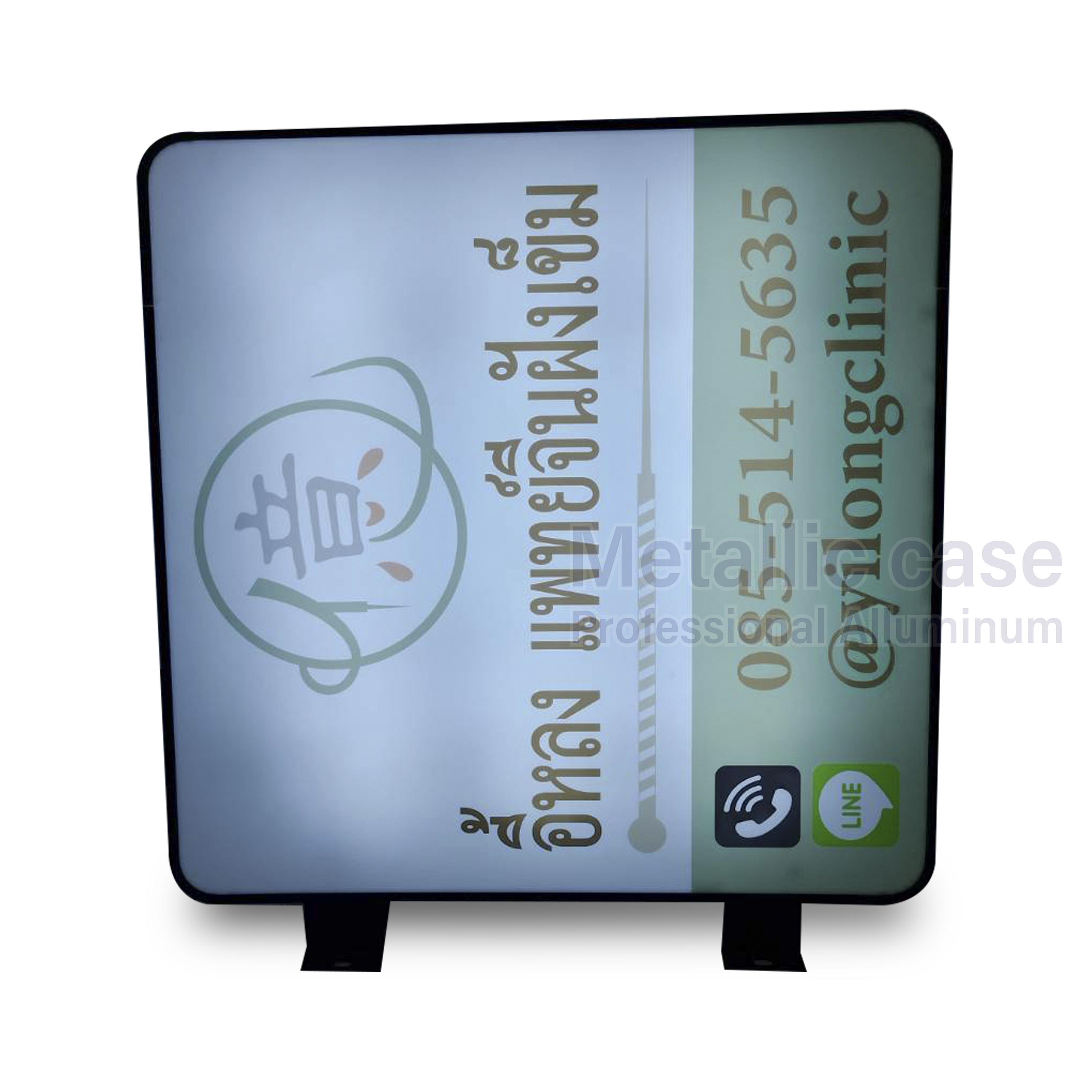 metalliccase2-0749-AAA-6508 /ป้ายไฟอะคริลิค 3 MM. แพทย์จีนฝังเข็ม 80x80 CM