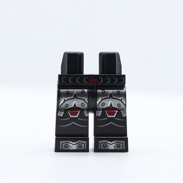 Hips and Legs with Dark Red and Silver Scaled Armor and Boots with Rivets Pattern