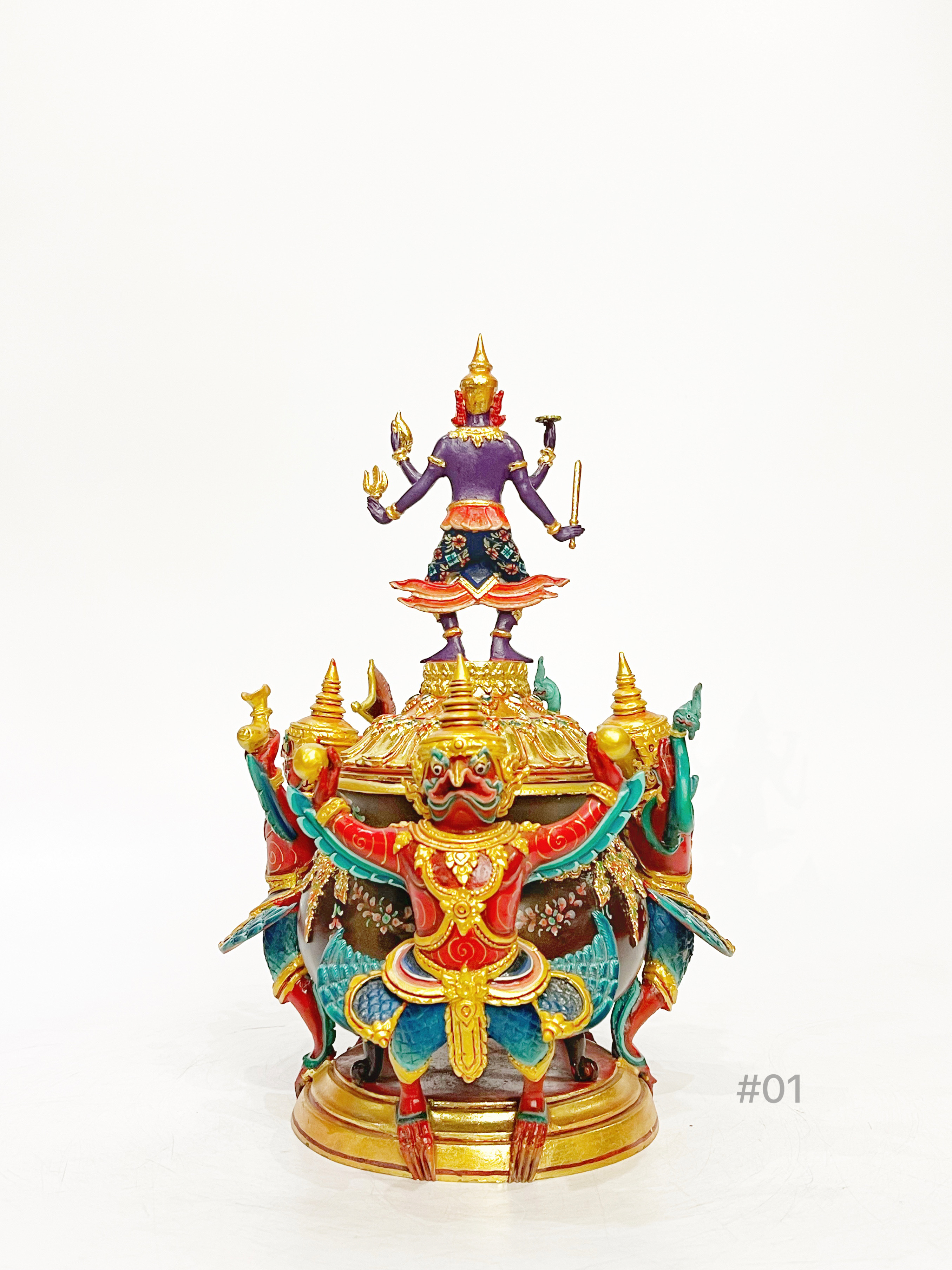 บาตรน้ำมนต์ พระนารายณ์ทรงครุฑ สูง 12 นิ้ว (#01)