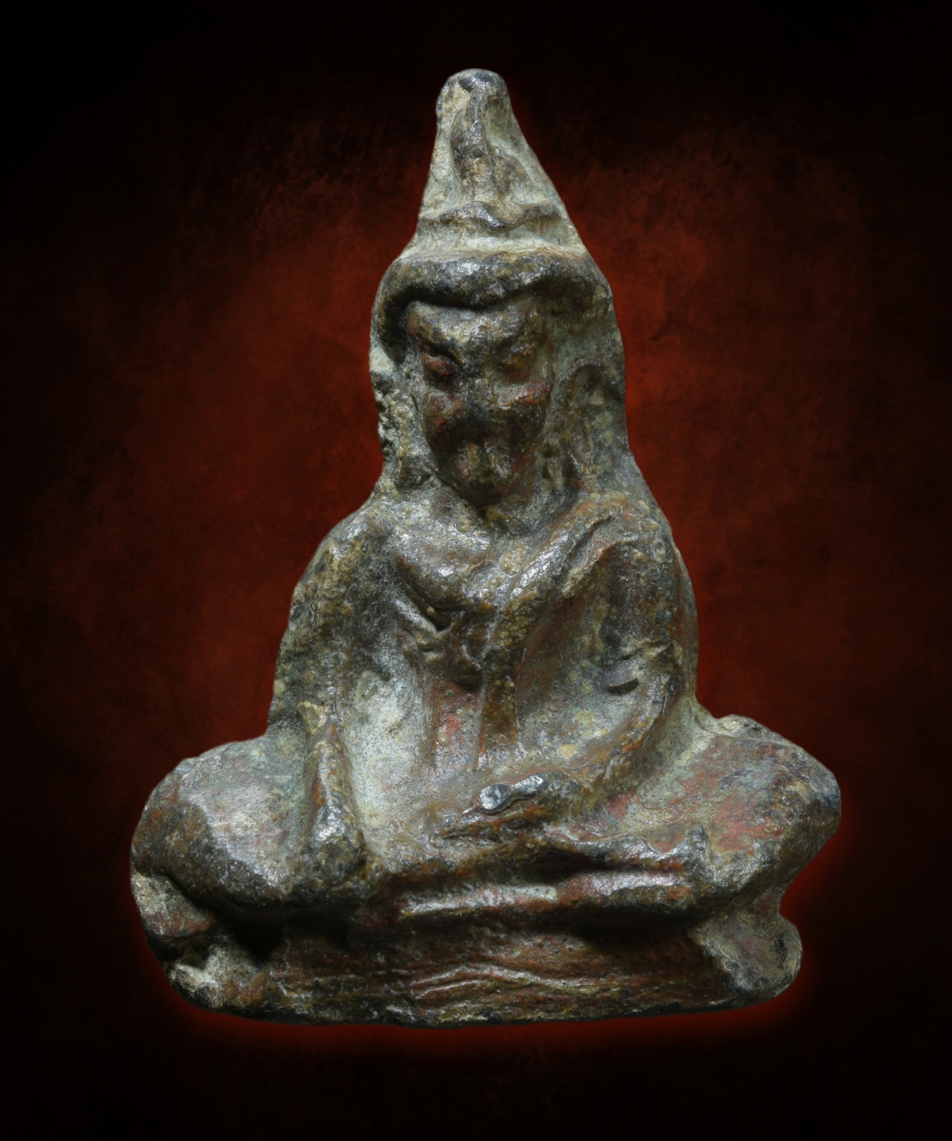 พระท่ากระดาน เนื้อชินตะกั่ว สนิมแดง