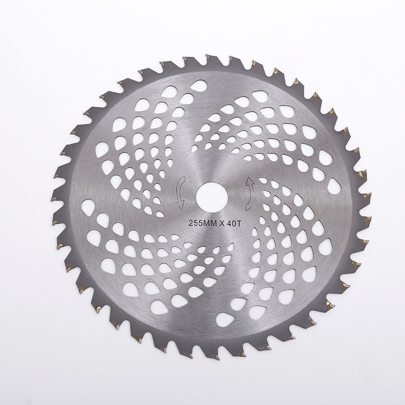 ใบมีดตัดหญ้าวงเดือนขนาด 10 นิ้ว 40 ฟัน ติดเล็บคาร์ไบค์