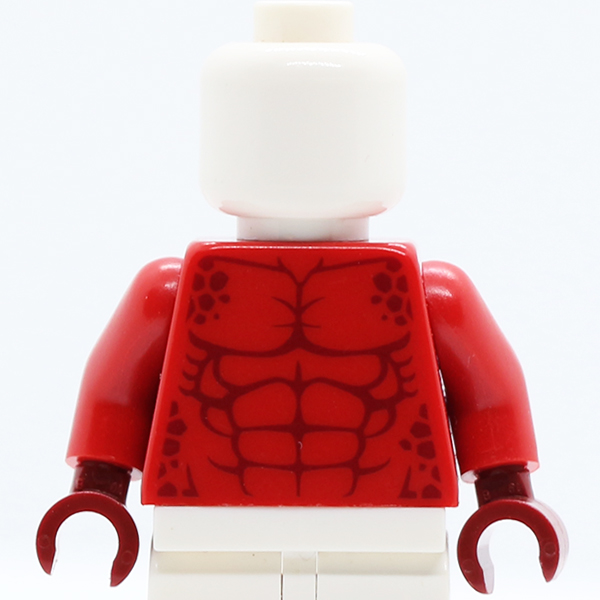 Bare Chest with Muscles and Dark Red Spots Pattern / Red Arms / Dark Red Hands