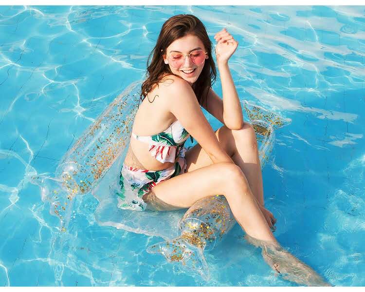 แพยางนั่งเดี่ยว ลายท็อฟฟี่ กลิตเตอร์ Inflatable Glitter Toffy Hammock Pool Float