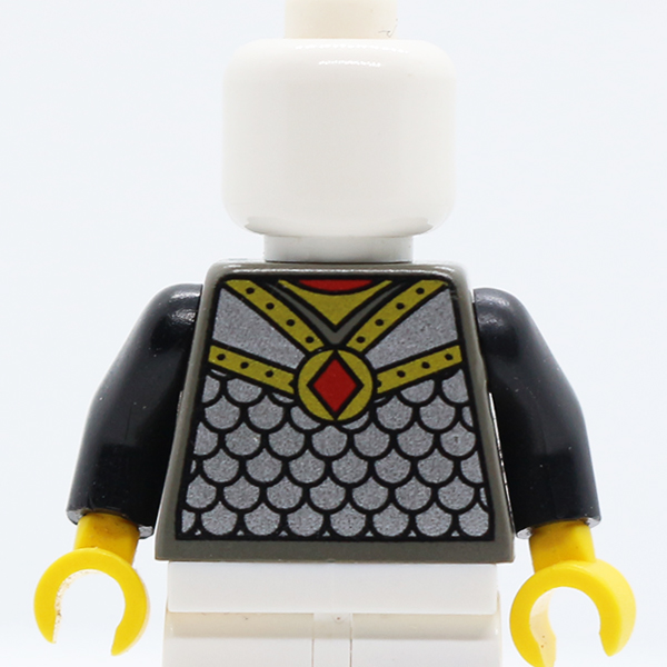 Castle Knights Kingdom Scale Mail with Red Diamond Amulet Pattern / Black Arms / Yellow Hands