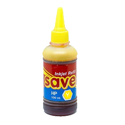 หมึกเติมเครื่องพิมพ์อิงค์เจ็ทยี่ห้อ HP (สีเหลือง-Yellow) ตรา Save 100ml