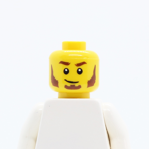 CS16 Beard Reddish Brown, Bushy Eyebrows, Sideburns, White Pupils, Lopsided Smile Pattern - Hollow Stud