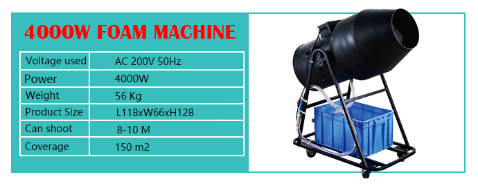 เครื่องปาร์ตี้โฟมแบบเจท ขนาด 4000 วัตต์ หัวดูดน้ำยา ที่มีปั๊มในตัว รุ่นใหม่ล่าสุดไม่ต้องโช๊คน้ำ