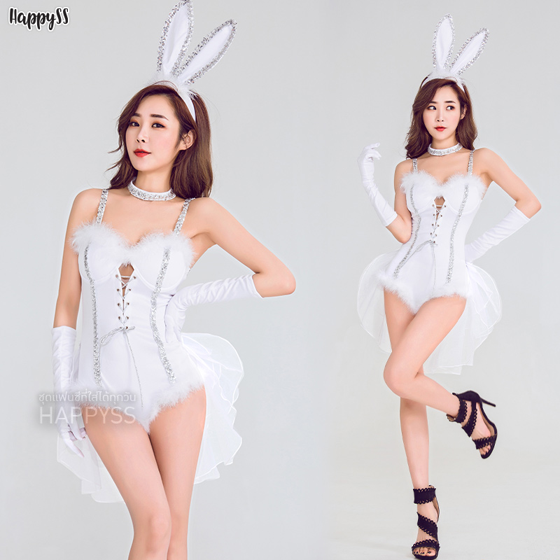 ชุดกระต่าย white rabbit สีขาวหรูหรามากๆ ชุดบันนี่ bunny