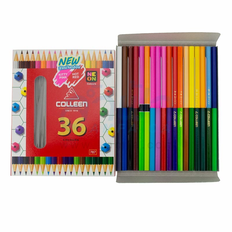 สีไม้ Colleen สองหัว 18แท่ง36สี (ขายยกโหล12กล่อง)