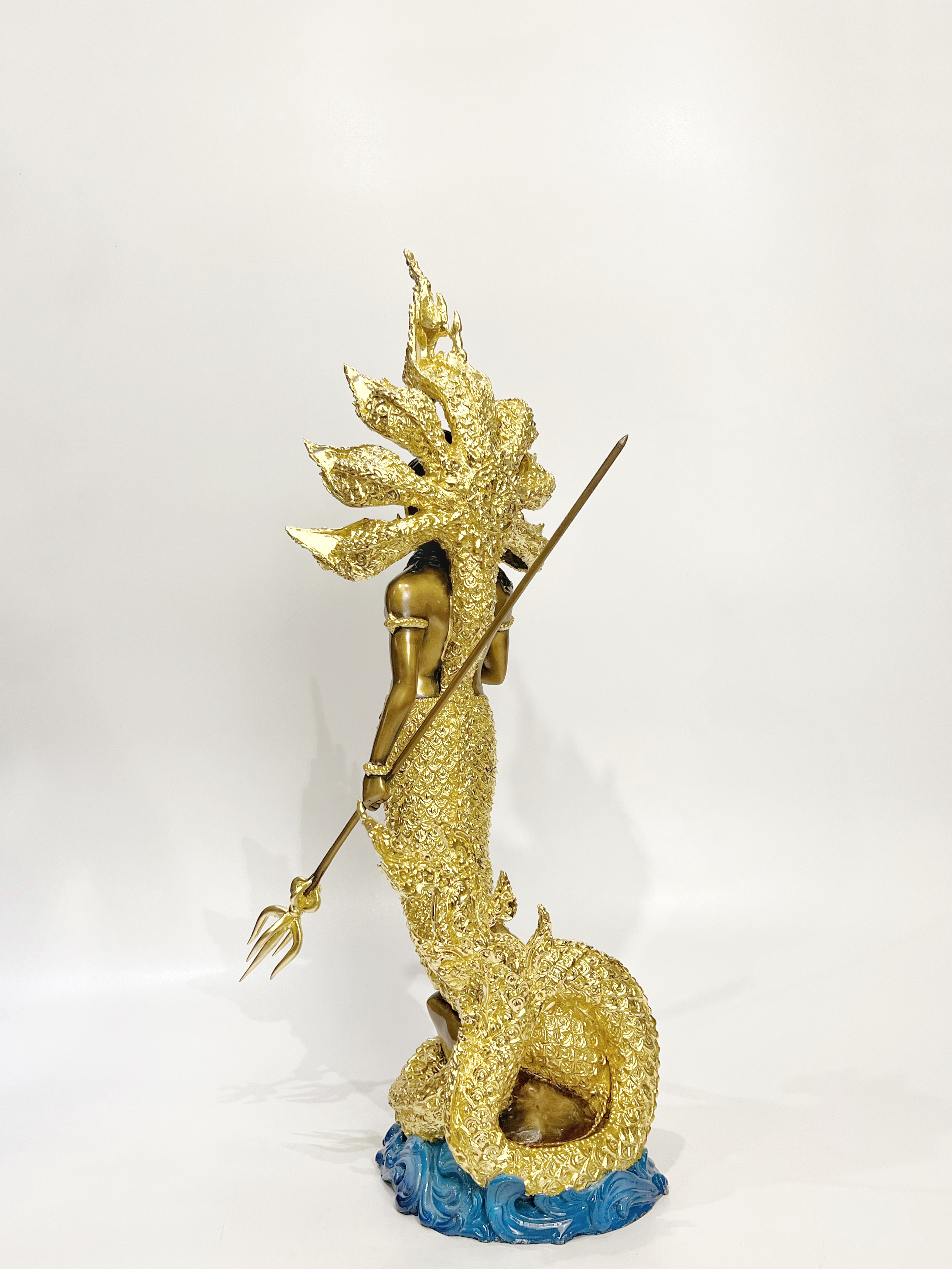 ปู่นาคราช ทรงตรีศูล หน้าตัก 9 นิ้ว (ปรก 7 เศียร)