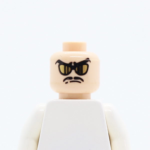 Glasses with Gold Sunglasses, Moustache and Frown Pattern - Blocked Open Stud