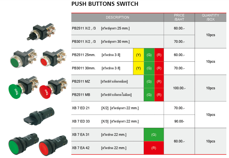PUSH BUTTONS SWITCH