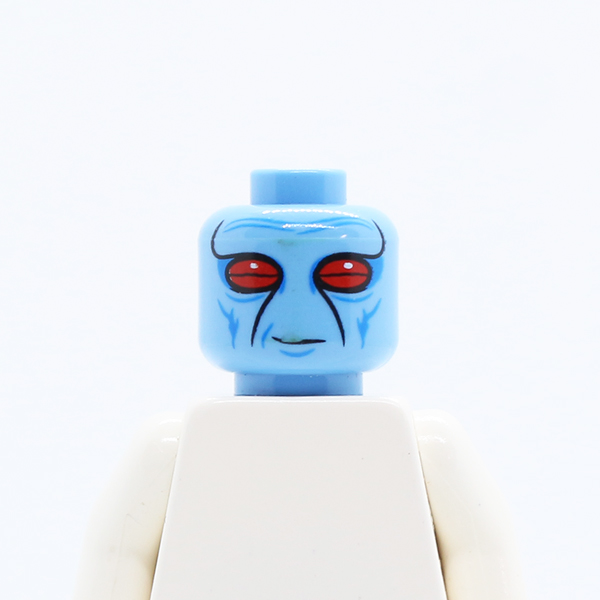 Alien with Narrow Set Red Eyes and Black Facial Features Pattern (Cad Bane) - Hollow Stud