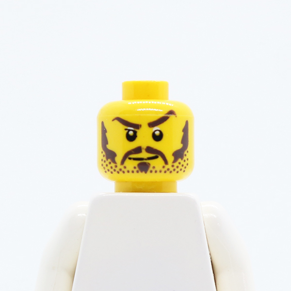 Moustache Brown Long, Sideburns, Stubble, Thick Eyebrows, White Pupils Pattern