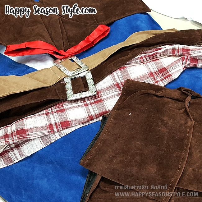 ชุดโจรสลัดผู้ชาย แจ๊ค สแปโรว์ เสื้อกั๊กน้ำเงิน