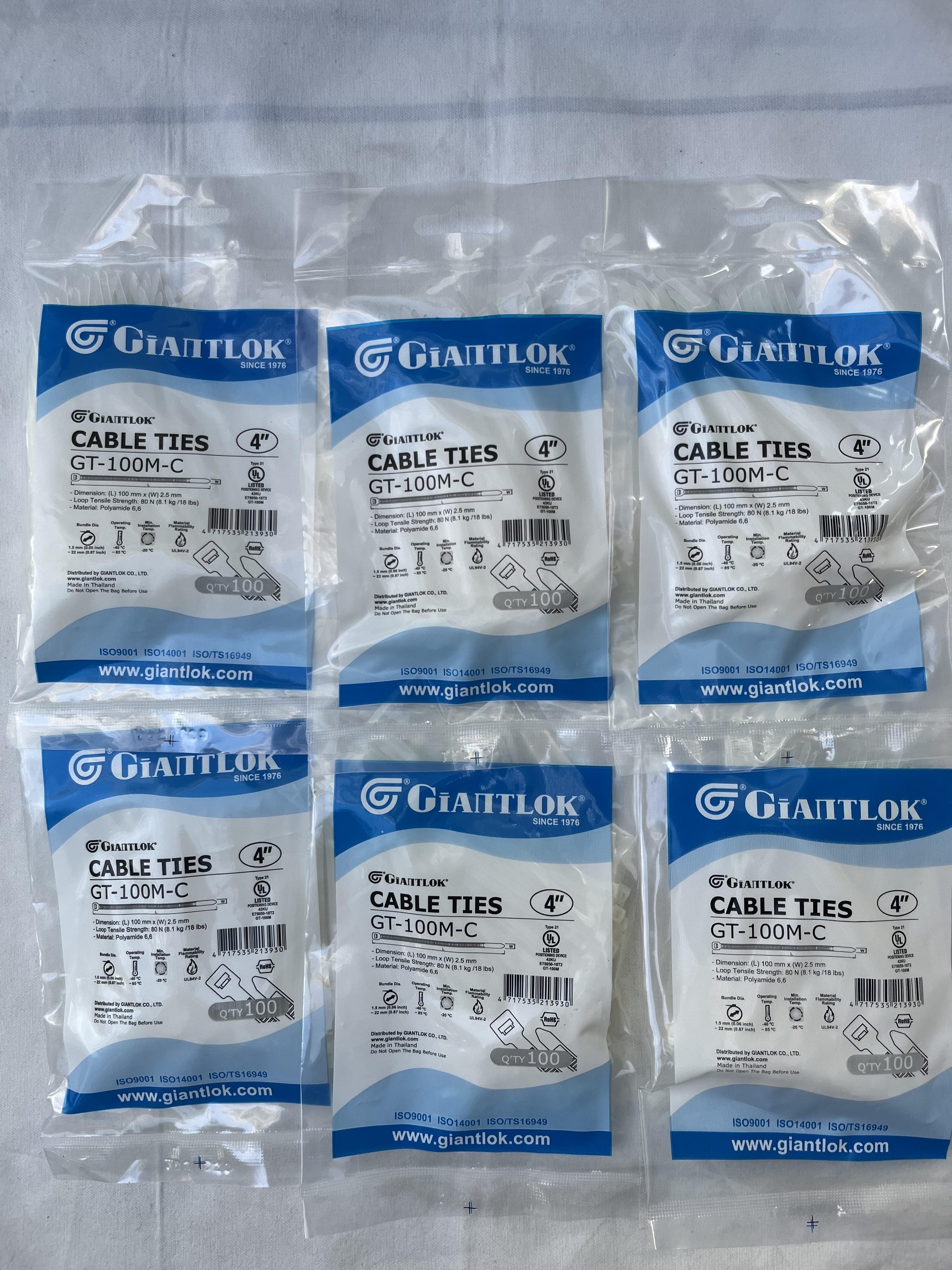 เคเบิ้ลไทร์ Giantlok 4นิ้วสีขาว 100*2.5มม 100PCS