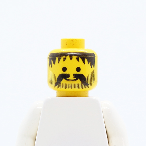 Beard Vertical Lines with Messy Hair, Moustache Black Pattern - Blocked Open Stud