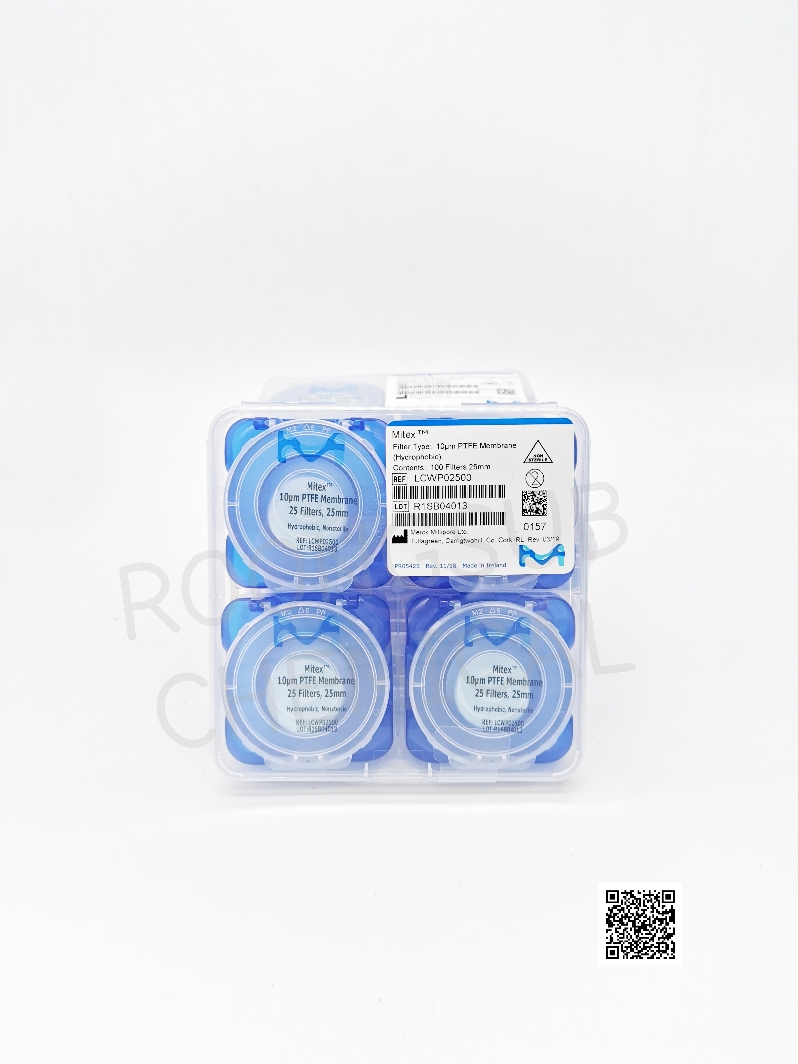PTFE/HYDROPHOBIC PLAIN 10uM 25MM 100/PK MILIPORE