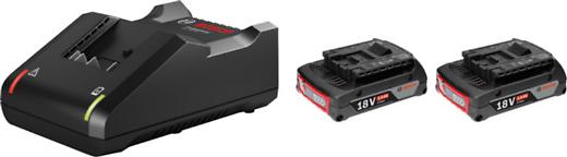 Bosch Starter Kit 2x GBA 18V 2.0Ah + GAL18V-40 ชุดแบตเตอรี่ 18 โวลต์ 2.0 แอมป์ 2 ก้อน พร้อมเครื่องชาร์จแบบชาร์จเร็ว