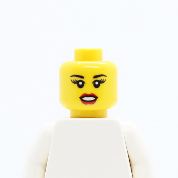 CS09 Female Black Eyebrows, Thick Eyelashes, Red Lips, Open Mouth Pattern