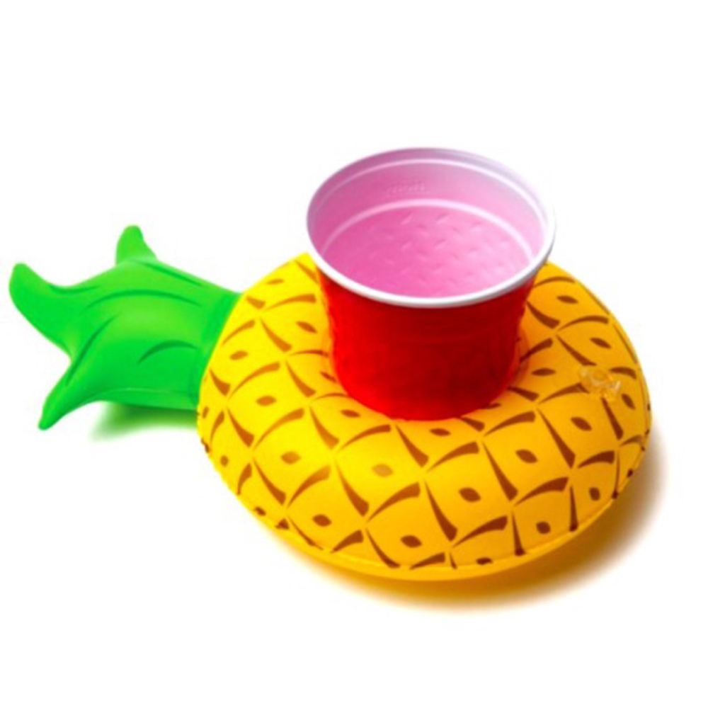 ที่วางแก้วเป่าลม สับปะรด สีเหลือง Inflatable Yellow Pineapple Cup Holder