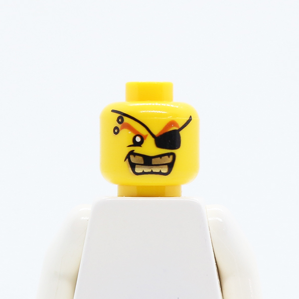 Male Eyepatch, Gold Teeth, Missing Tooth Pattern - Blocked Open Stud