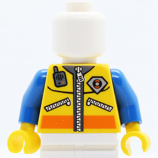 Coast Guard City Logo, Zippers and Radio Pattern / Blue Arms / Yellow Hands