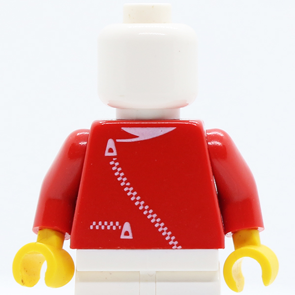 Jacket with White Zippers and Neck Pattern / Red Arms / Yellow Hands