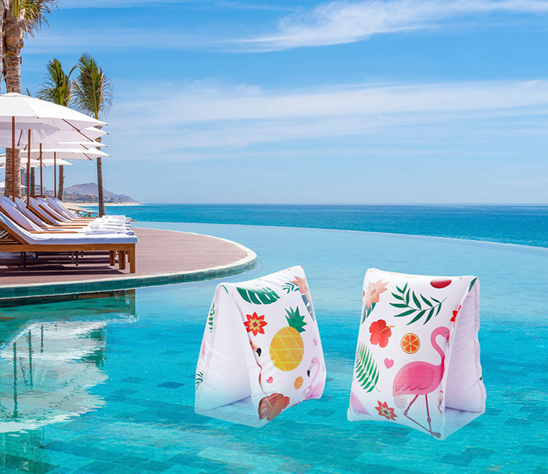 ปลอกแขนว่ายน้ำสำหรับเด็ก ลายผลไม้ ฟลามิงโก้ Inflatable Flamingo Arm Band for kid