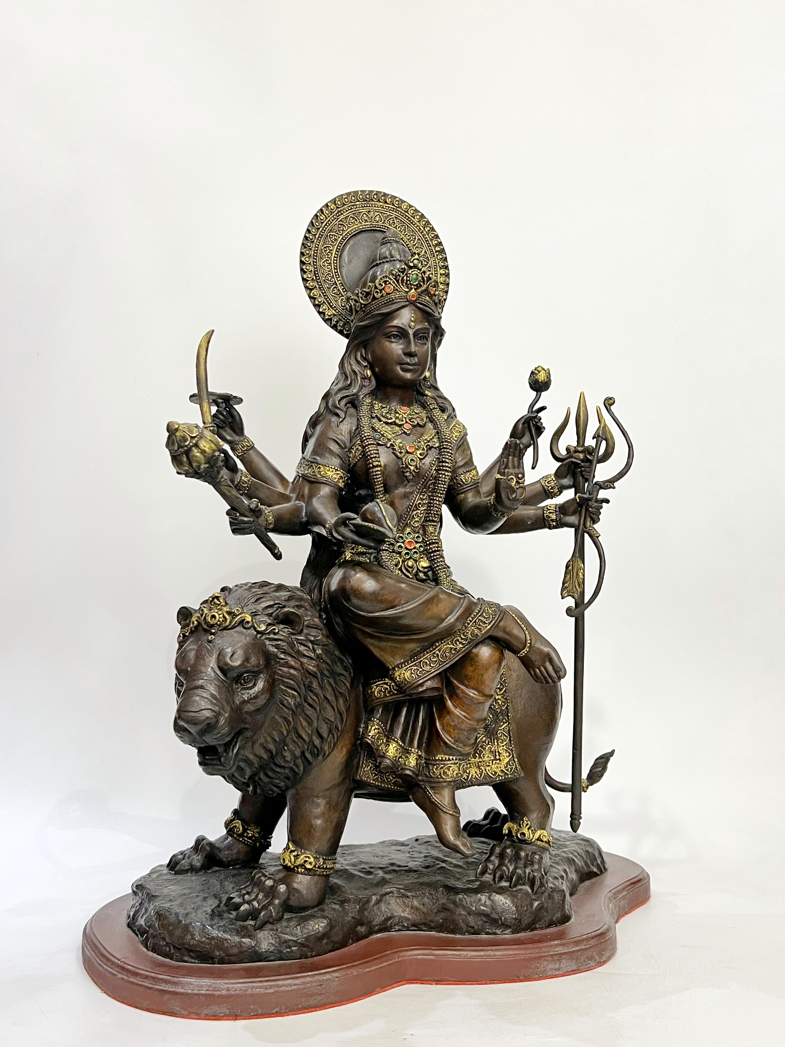 พระแม่ทุรคาทรงราชสีห์ (พระแม่อุมาขี่เสือ) หน้าตัก 9 นิ้ว