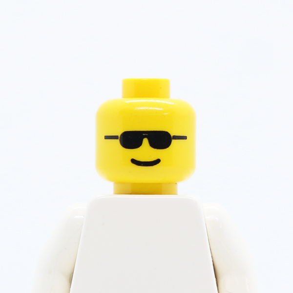 Glasses with Black Sunglasses and Standard Grin Pattern - Blocked Open Stud