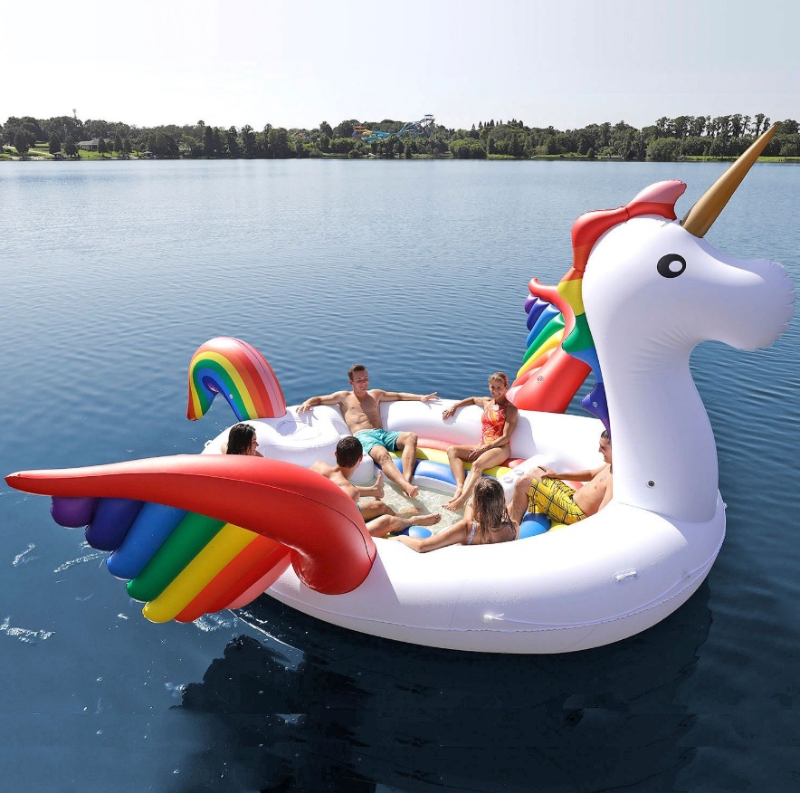Inflatable Giant Unicorn Pool Float for 6-8persons แพยางยูนิคอร์นเป่าลมขนาดใหญ่ นั่งได้ 6-8 คน
