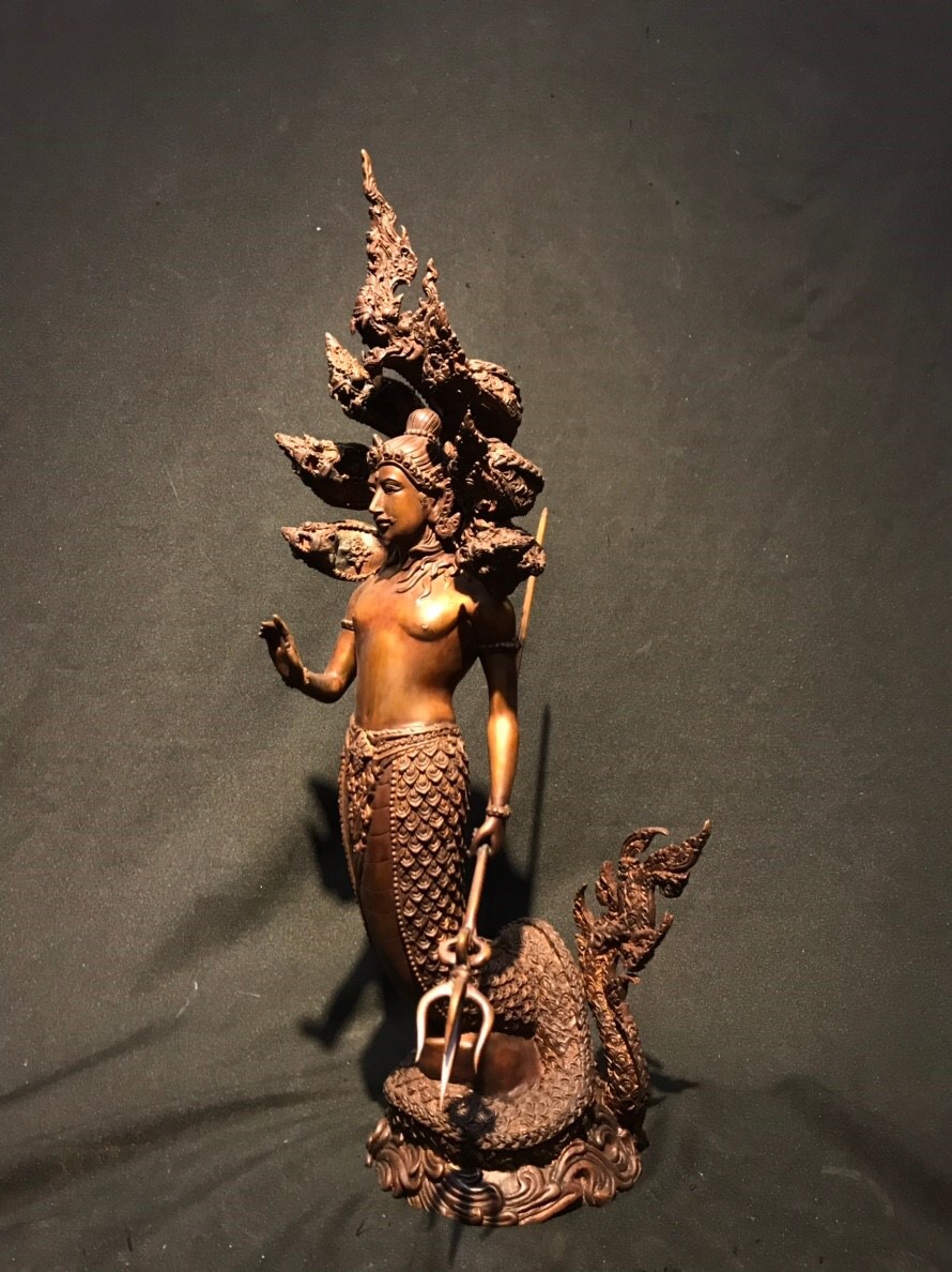 ปู่นาคราช ทรงตรีศูล หน้าตัก 9 นิ้ว (ปรก 7 เศียร)