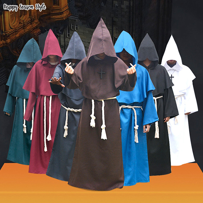 ชุดแฟนซี ชุดฮาโลวีน ชุดผี halloween ชุดคอสเพลย์ Cosplay - ผ้าคลุมกำมะหยี่ มีฮู๊ด พ่อมด วิสาจ แนวดาร์ค ผ้ากำมะหยี่ดำ สำเนา