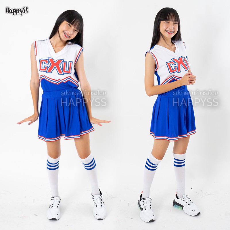 กระโปรงเชียร์ กระโปรงสีน้ำเงิน เอวยางยืด สีน้ำเงิน🏍️💨ส่งไวจาก กทม.