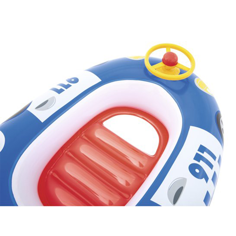 Bestway H2O GO แพยางเด็กแบบสอดขาลายรถตำรวจ พร้อมม่านบังแดด Inflatable Top Quality Children Ride-On Float